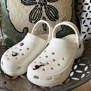 White Platform Crocs. Size 8.